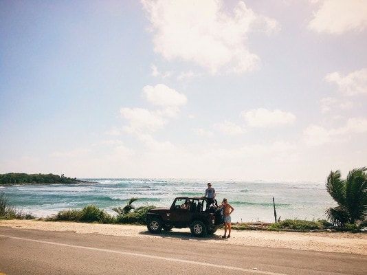 Couple in a jeep