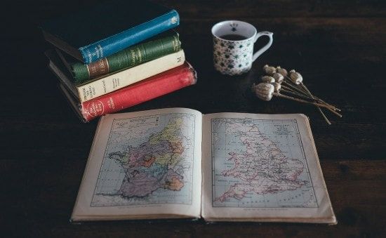 map and coffee