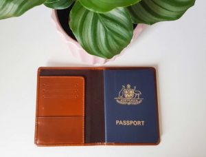 Galen Leather passport wallet